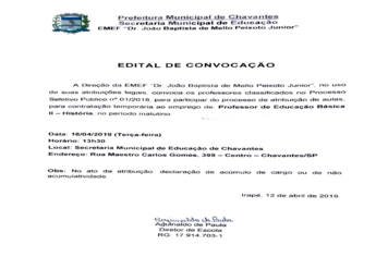 Edital de convocação