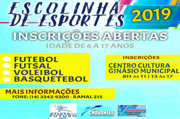 Escolinhas de Esporte 2019