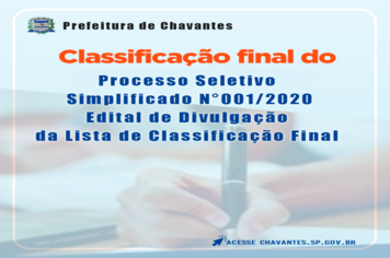 Edital de Divulgação da Lista de Classificação Final