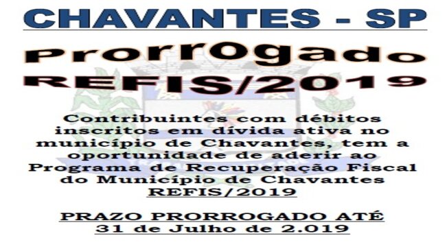 Prorrogação do Refis 2019