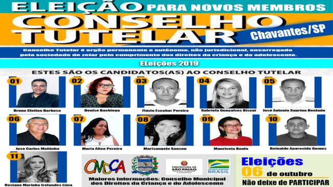 11 candidatos concorrem ao Conselho Tutelar de Chavantes.