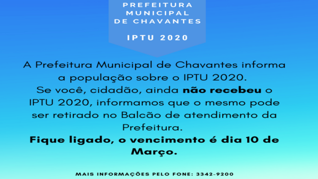 Comunicado - IPTU 2020